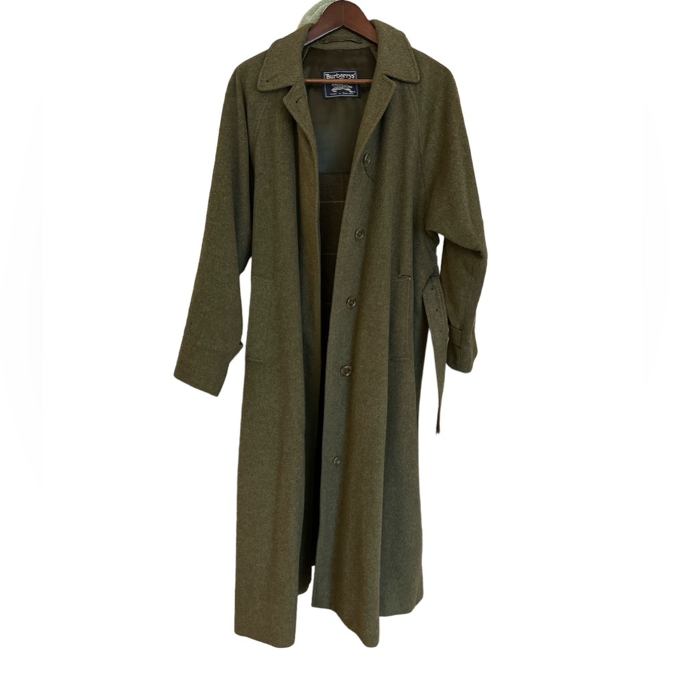 Vintage Burberry Wool/Alpaca Coat Green Women